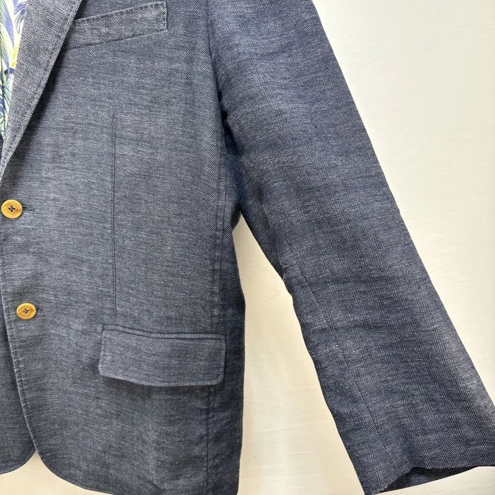 Tommy Bahama Island Zone Unstructured Linen Blend Herringbone Blazer Mens Size L